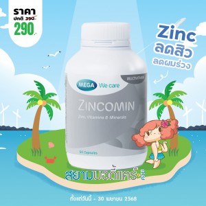 โปรโมชั่น Mega We Care Zincomin บรรจุ 60 แคปซูล