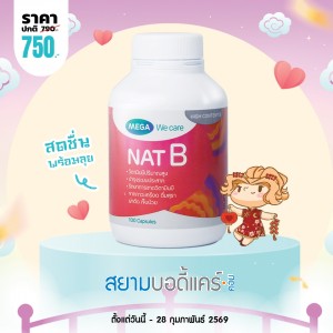 โปรโมชั่น Mega We Care Nat B บรรจุ 100 แคปซูล