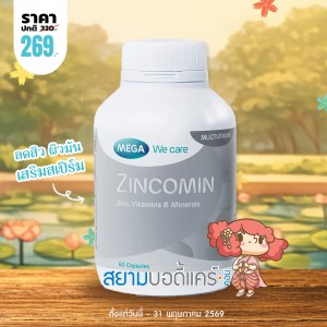 โปรโมชั่น Mega We Care Zincomin บรรจุ 60 แคปซูล
