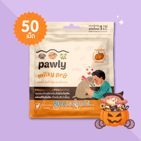 Pawly Milky Pro Pumpkin Flavour บรรจุ 50 เม็ด