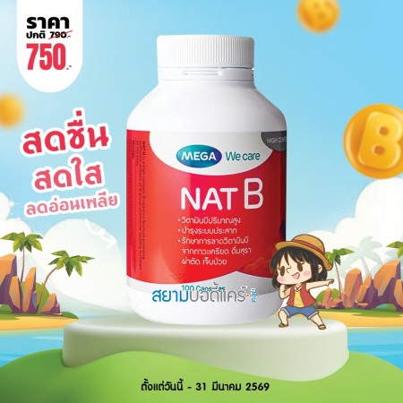 โปรโมชั่น Mega We Care Nat B บรรจุ 100 แคปซูล