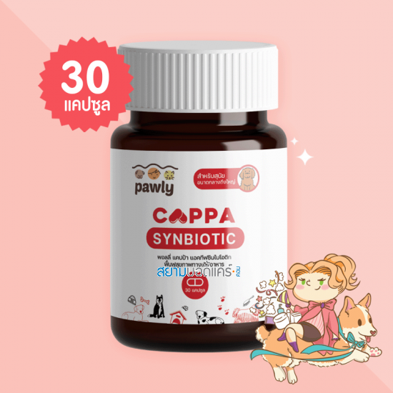 Pawly Cappa Synbiotic สำหรับสุนัขขนาดใหญ่ บรรจุ 30 แคปซูล