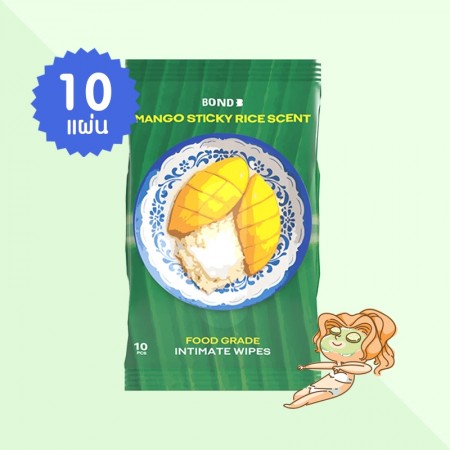 Bond Intimate Wipes Mango Sticky Rice Scent บรรจุ 10 แผ่น