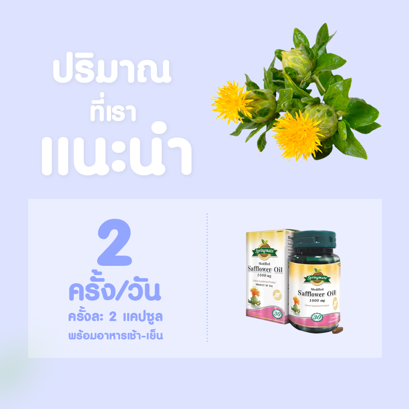 Springmate Modified (CLA) Safflower Oil 1000 mg บรรจุ 30 แคปซูลนิ่ม